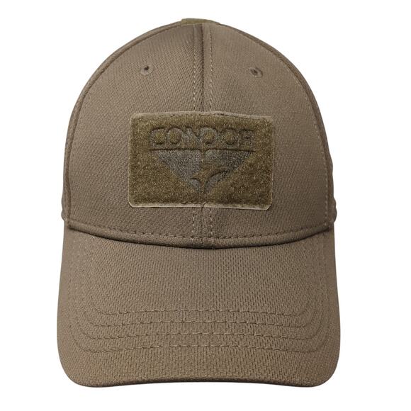 Condor Spell Out Fitted Hat Brown XL Solid 6 Panel Vent Holes Outdoor - Picture 1 of 10